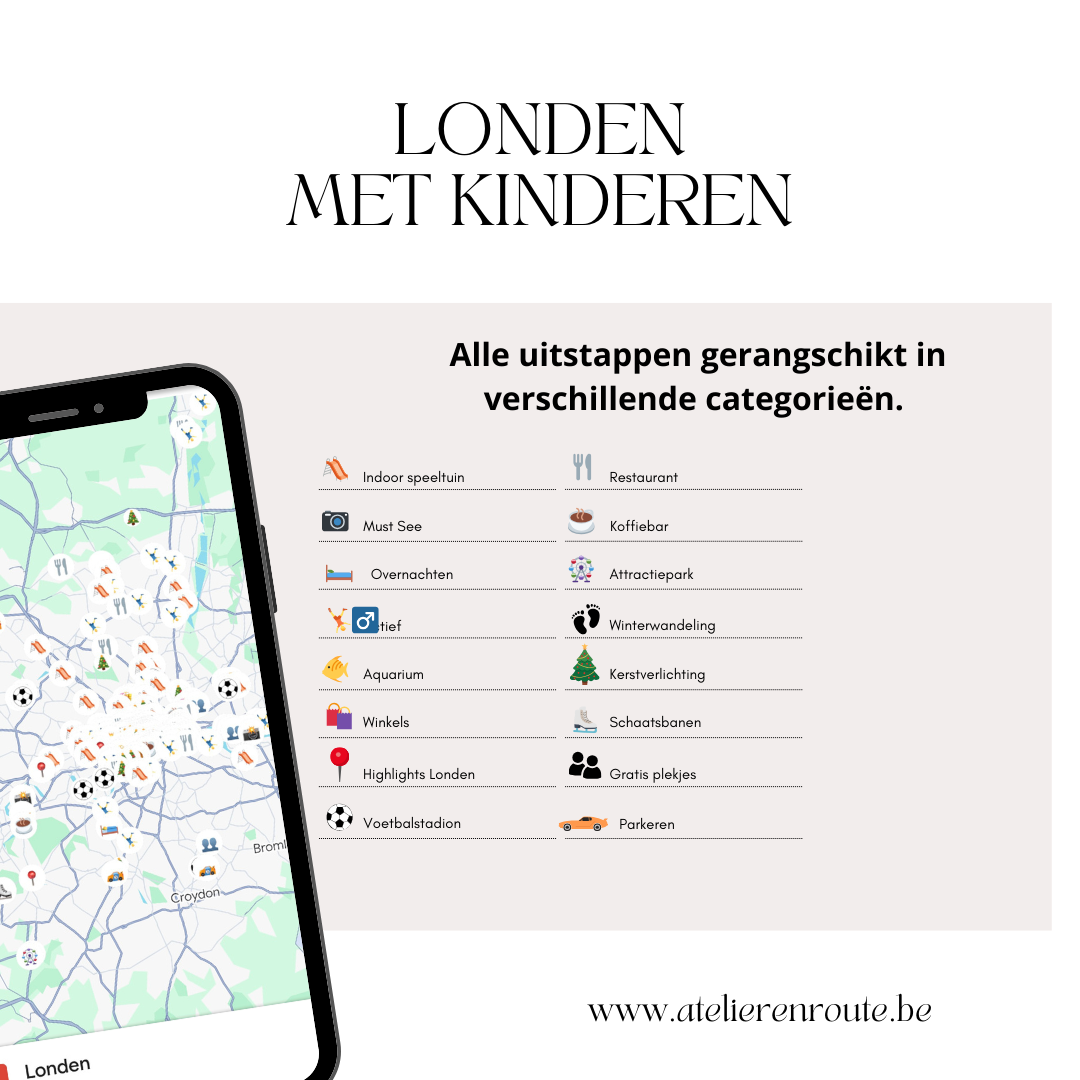 Google Maps kaart van Londen op smartphone, ideaal voor gezinnen om makkelijk van stop naar stop te navigeren tijdens een citytrip