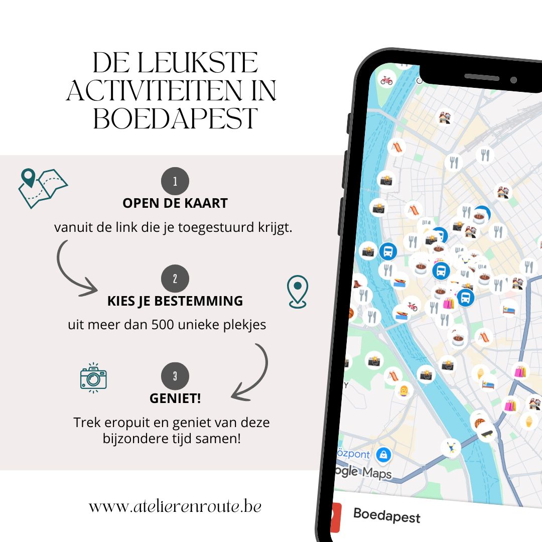 Overzicht van kindvriendelijke restaurants, cafés en ijsplekken in Boedapest op een interactieve Google Maps-kaart.