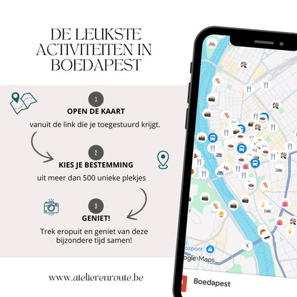 Overzicht van kindvriendelijke restaurants, cafés en ijsplekken in Boedapest op een interactieve Google Maps-kaart.