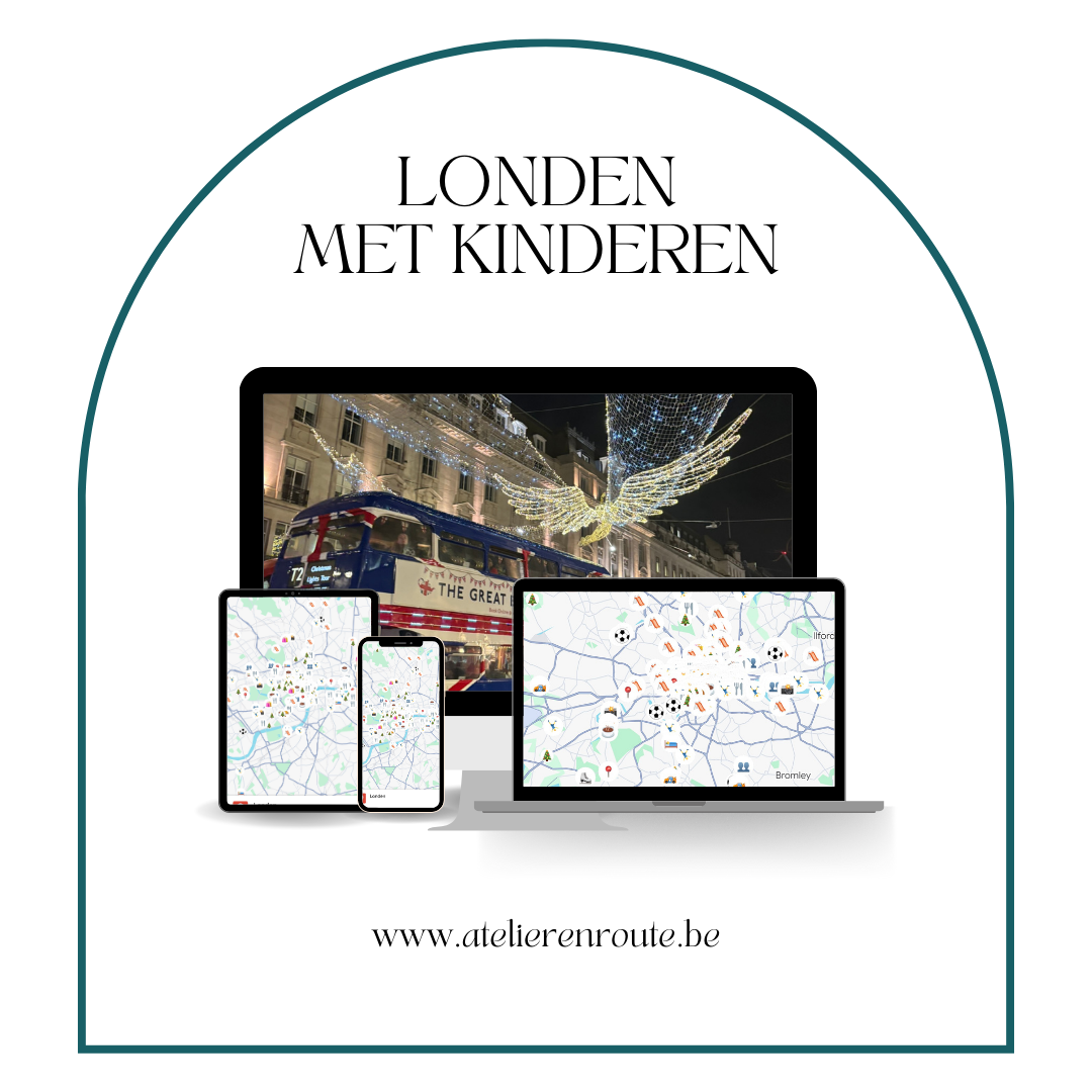 Google Maps kaart van Londen voor gezinnen met kinderen en tieners, met highlights, kerstactiviteiten, overnachtingen en kidproof stops
